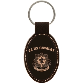 2d Cavalry Leatherette Keychain