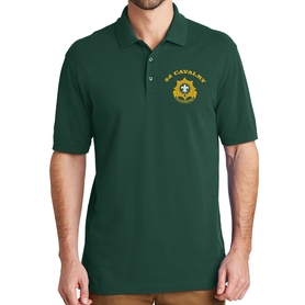 EZ Cotton Polo with Embroidered Unit Crest